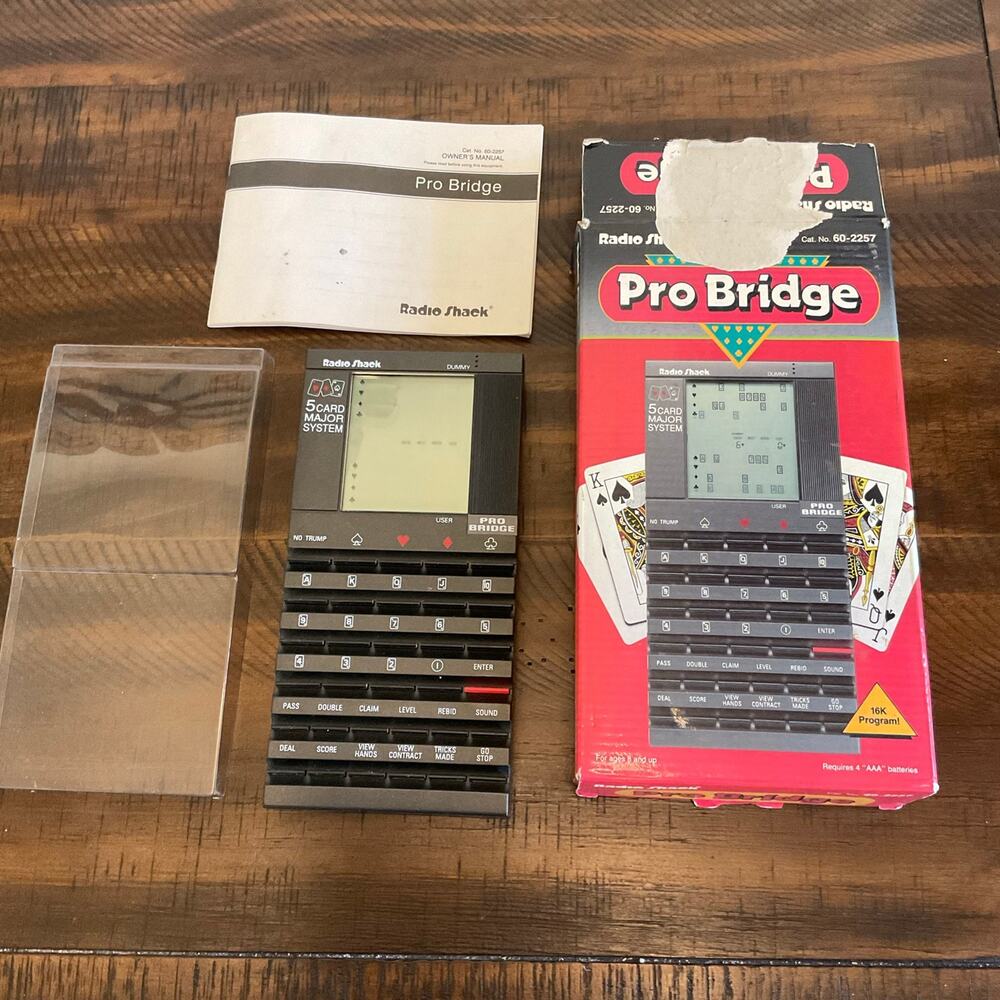 Vintage RadioShack pro Bridge electronic handheld game model 60–2257‎